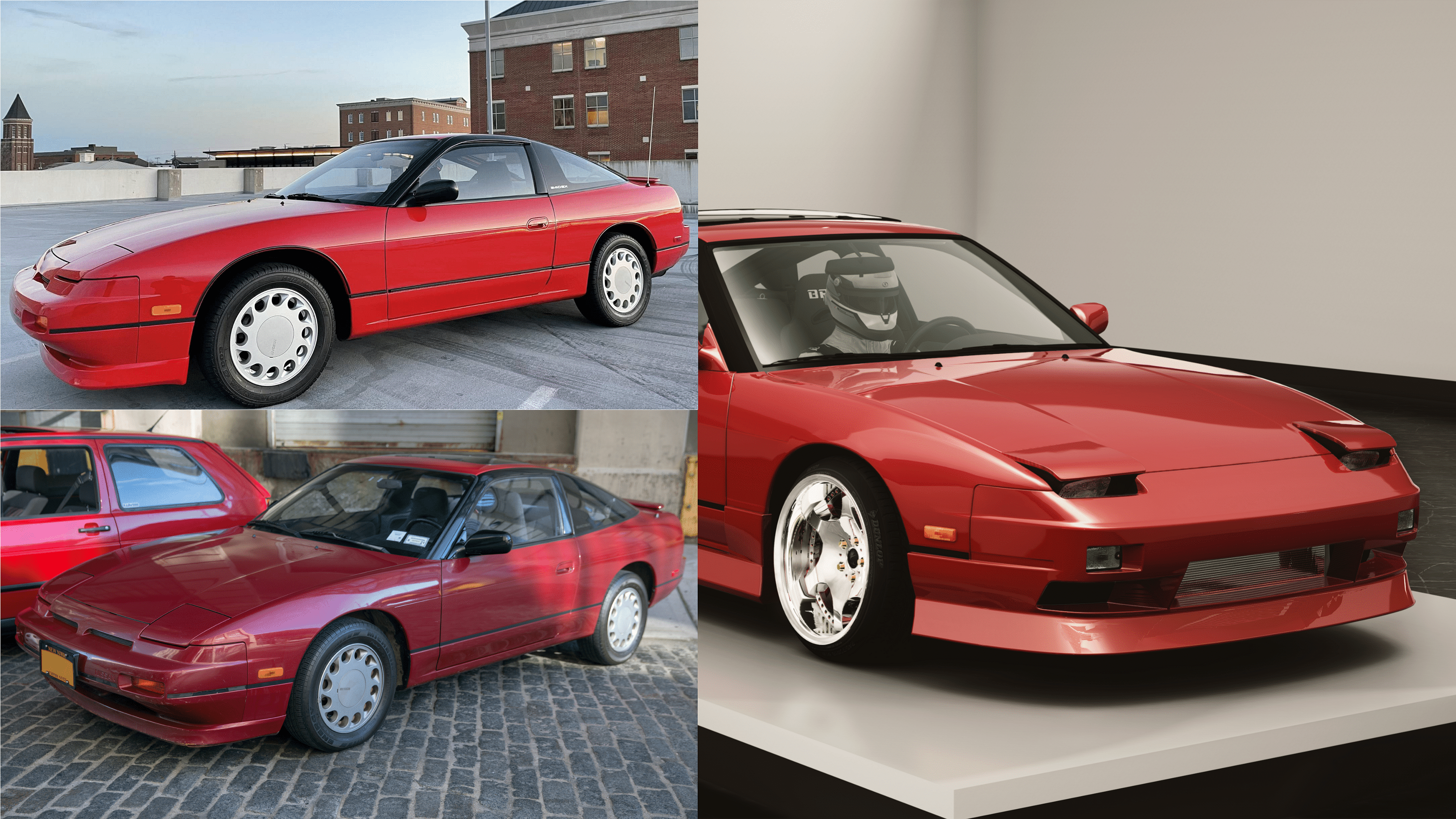 1993 Red Nissan 240SX SE - side view