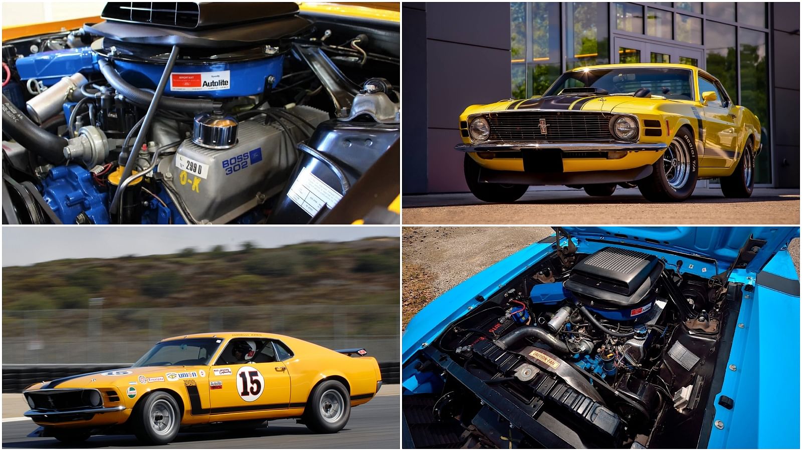 1970 Ford Boss 302 Mustang in Yellow Exterior, 1970 Ford Boss 302 Mustang engine