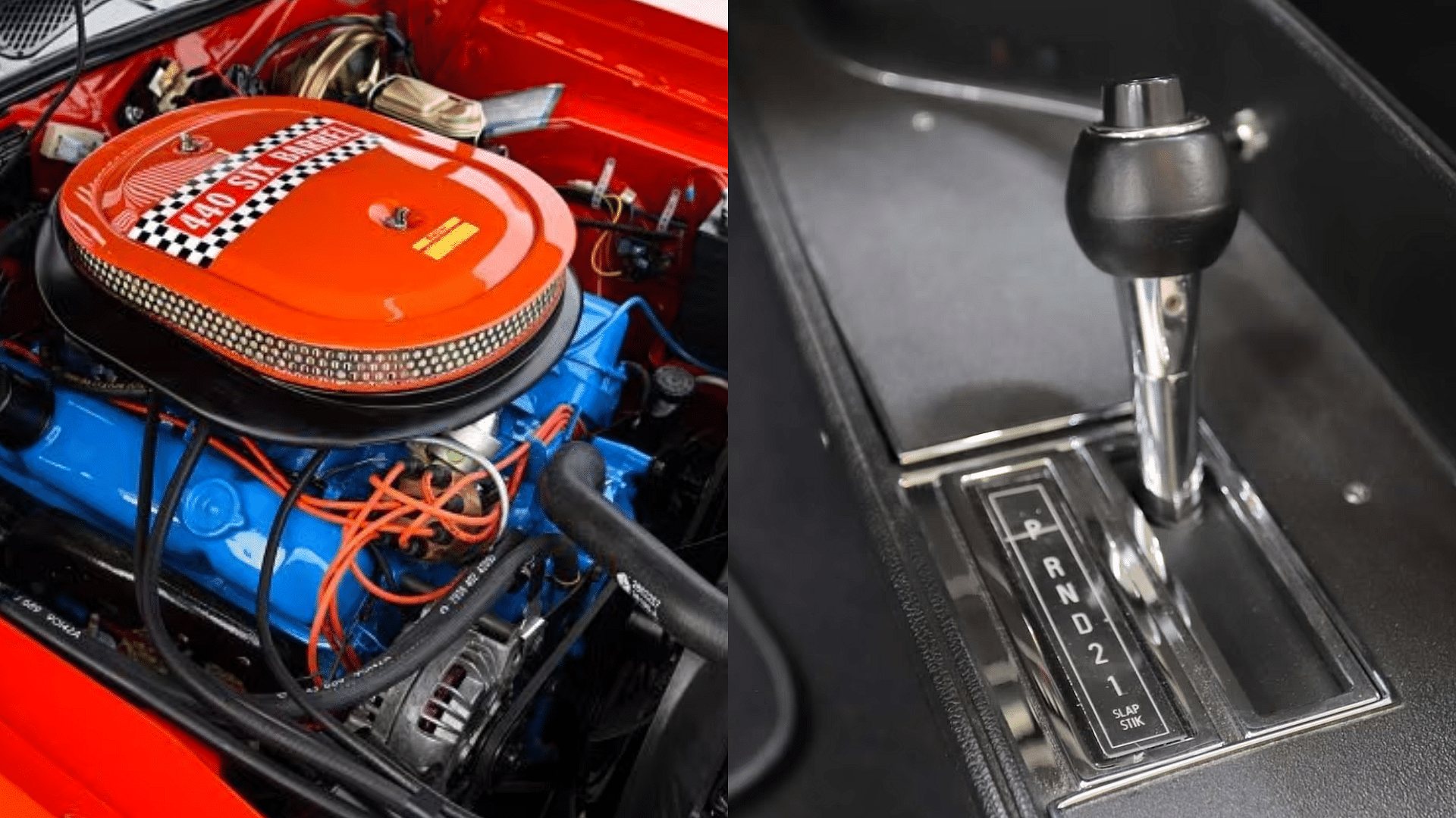 1972 Plymouth Road Runner Engine and gear stick