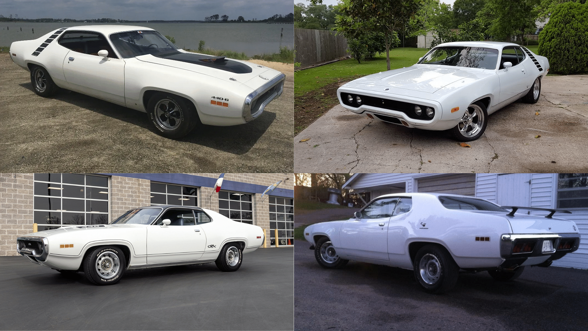 1972 Plymouth Road Runner in white exterior color
