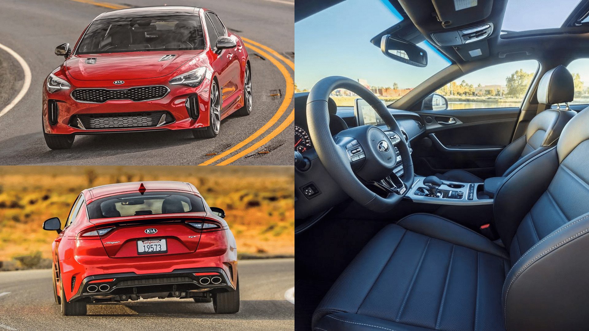 2020 Kia Stinger - front and rear view, interior