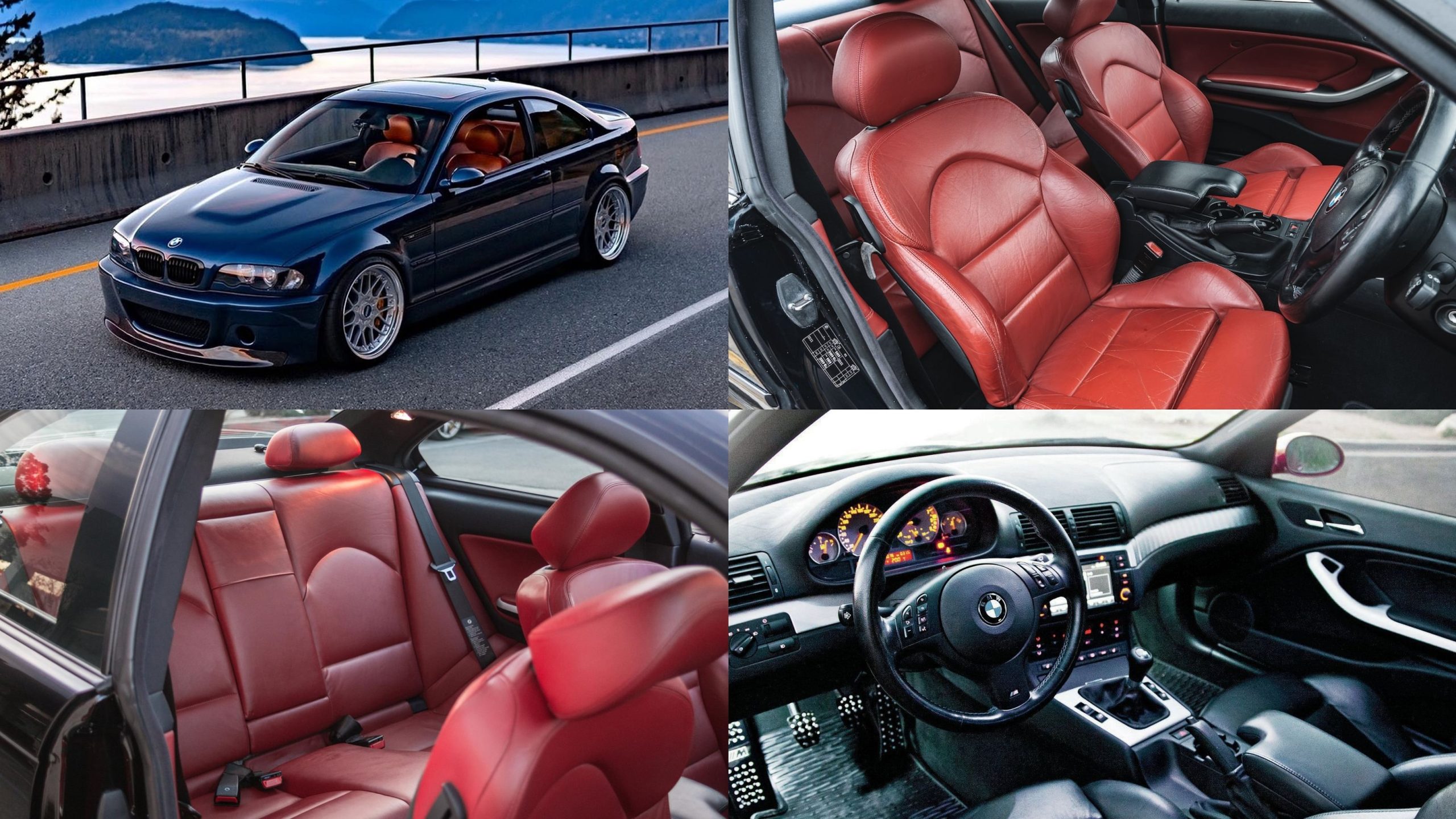 BMW E46 M3 - interior, front and rear seats, dashboard, steering