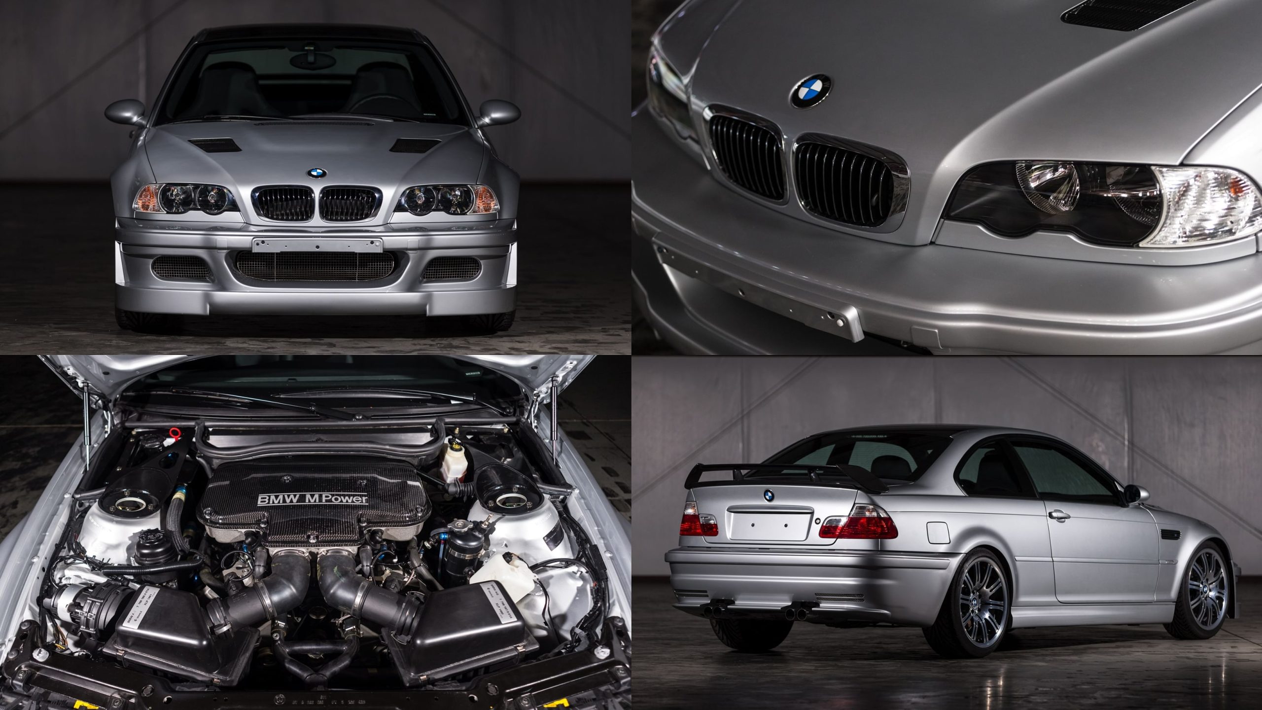 BMW E46 M3 GTR - front, rear, front grille, engine