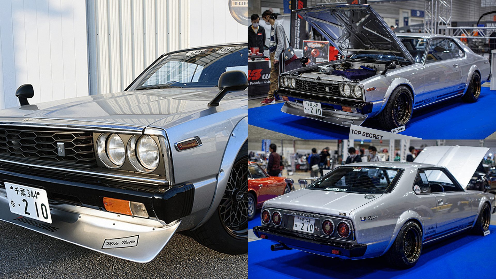 Nissan C210 Skyline GT-R front, side and back view