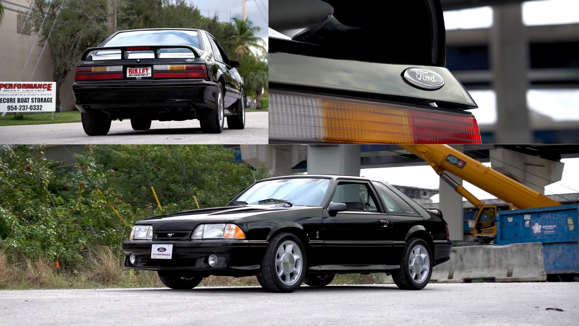 Black 1993 Ford Mustang Cobra Front Side Back